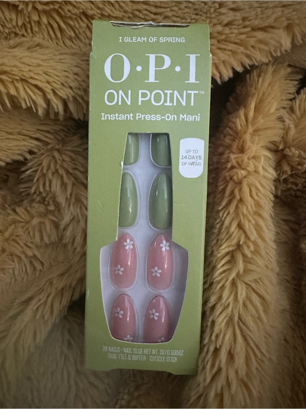 OPI On Point Press-On Nails — Pink Floral & Olive Green